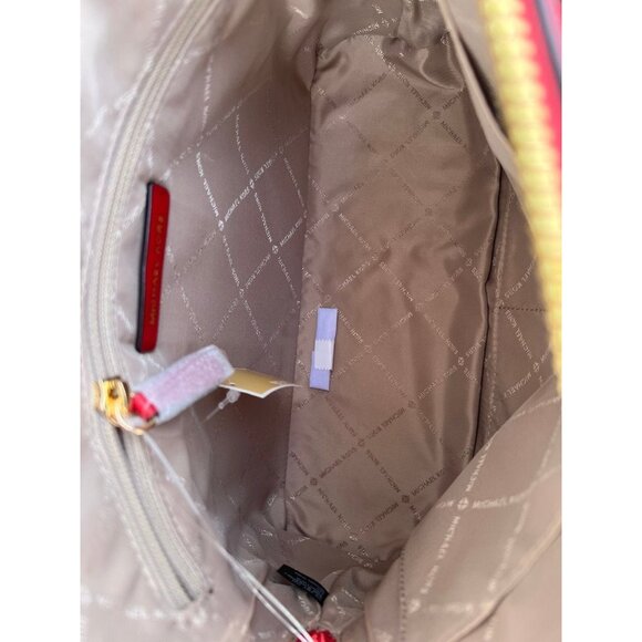 Michael Kors satchel dome purse jet set medium bag flame - Picture 10 of 11